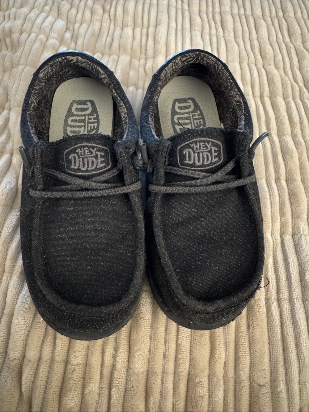 Hey Dude Kids Black Slip-On Moccasins